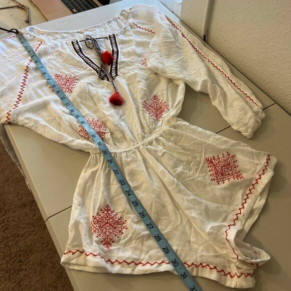 Eberjey Ivory Fiesta Nador Rhea Beach Summer Cotton Romper Size Small/Medium - Picture 8 of 14